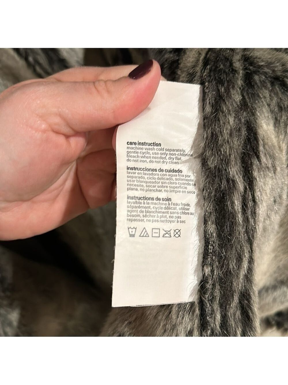 Espirit Collection faux fur suede button up winter coat size medium - Picture 9 of 11
